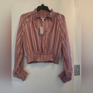 Honey and Lace Mauve Striped Blouse